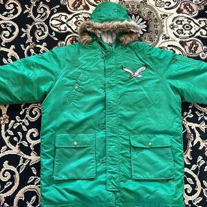 Mitchell & Ness Men’s Heavyweight Throwback Eagles Football Jacket Sz 60 4XL